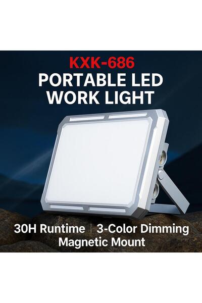Choice مصباح عمل محمول للتخييم LED من طراز KXK-686، قطعة واحدة، بطارية تدوم 3...