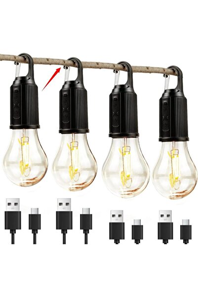 Choice 4 pcs Outdoor USB Rechargeable LED Lamp Bulbs High Brightness Emergenc...