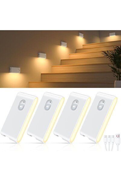 Choice مصابيح درج لاسلكية بيضاء اللون من WILLED مزودة بمستشعر حركة، قابلة لإع...