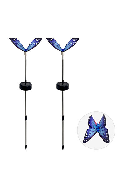 Choice blue 2pcs LED Solar Butterfly Lights Outdoor Garden Yard, Solar-Powere...