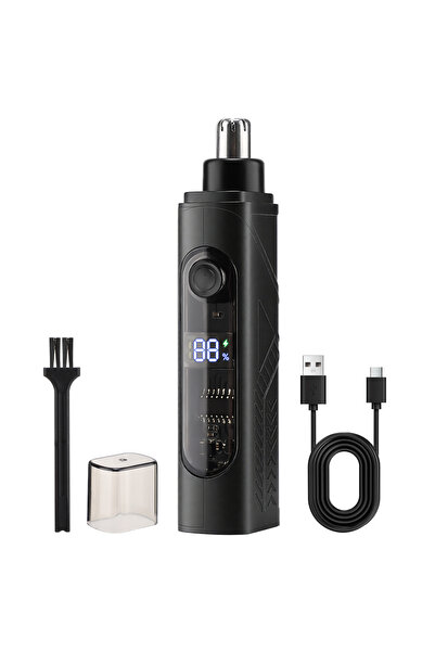 Choice ماكينة تشذيب شعر الأنف الكهربائية السوداء، أداة حلاقة صغيرة للرجال وال...