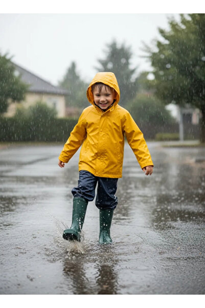 belixspor Konçlu Peluşlu Emojili Erkek Çocuk Yağmur Çizmesi 26-35 Yeşil