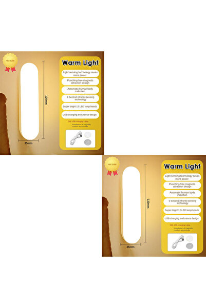 Choice Yellow Night Lights Wireless LED Motion Sensor Lamp USB Rechargeable M...