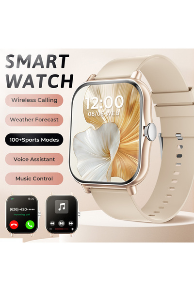 Choice ساعة رياضية أنيقة ذهبية من سيمسون لاب، ساعة ذكية جديدة مزودة بتقنية بل...