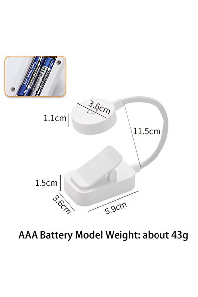 Choice مصباح قراءة LED صغير أبيض بدون بطارية، مصباح طاولة بثلاثة أوضاع إضاءة ...