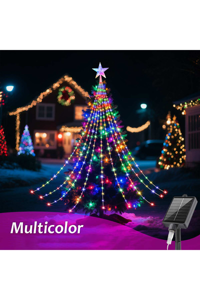 Choice 2M 200LED Multicolor Outdoor Solar Lights 280LED Solar Christmas Tree ...