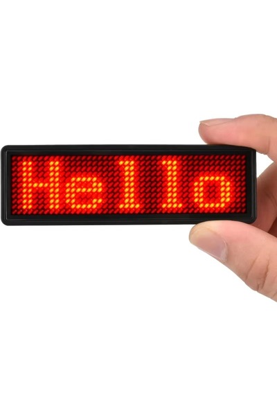 Choice Red Rechargeable Bluetooth Digital LED Badge Insignia DIY Programmable...