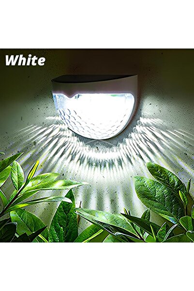Choice5 مصباح سياج شمسي أبيض اللون، 6 مصابيح LED، نصف دائري، مقاوم للماء بمعي...
