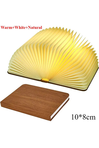 Heinast مصباح ليلي للقراءة - مصباح كتاب خشبي LED ثلاثي الأبعاد مبتكر، مصباح ل...