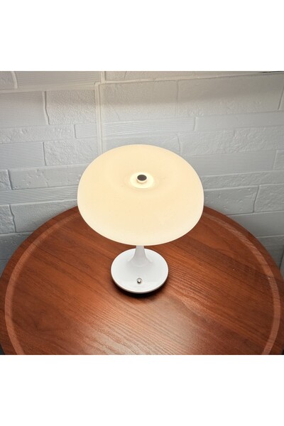 Choice مصباح طاولة أبيض على شكل فطر، تحكم باللمس، قابل لتعديل 3 ألوان، لاسلكي...