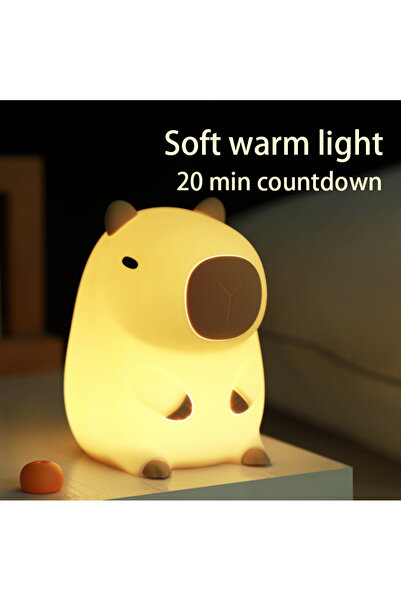 GGBEE Type A Cute Capybara LED Bedside Lamp Silicone USB Rechargeable Night L...