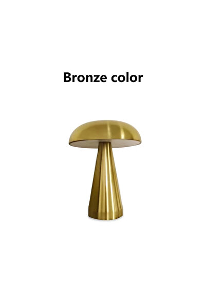 Choice مصباح طاولة ذهبي على شكل فطر، قابل لإعادة الشحن، مزود بإضاءة ليلية LED...