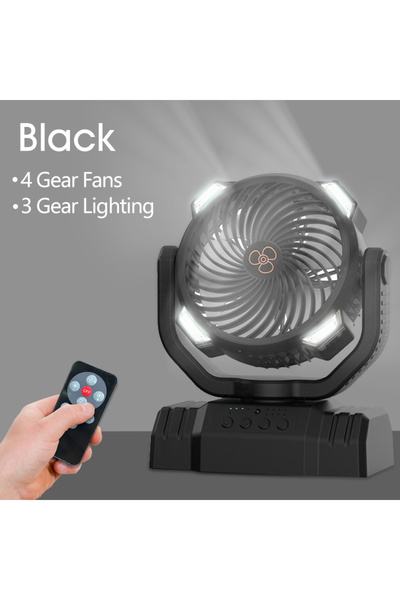 Choice Black Camping Fan Light Hanging and Standing USB Rechargeable Portable...