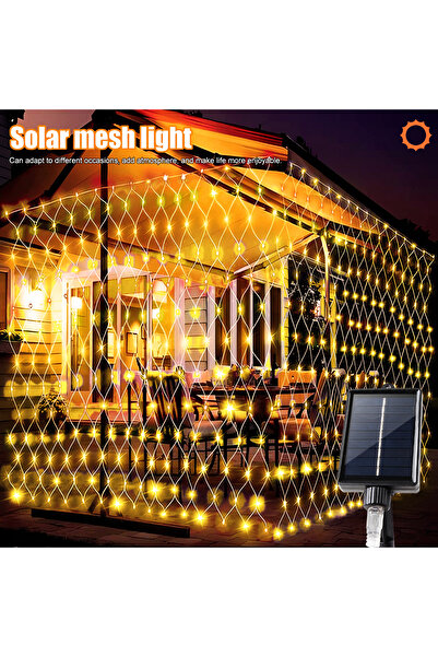 Choice 9.8 × 6.6 قدم، 192 مصباح LED أبيض دافئ، شبكة إضاءة تعمل بالطاقة الشمسي...