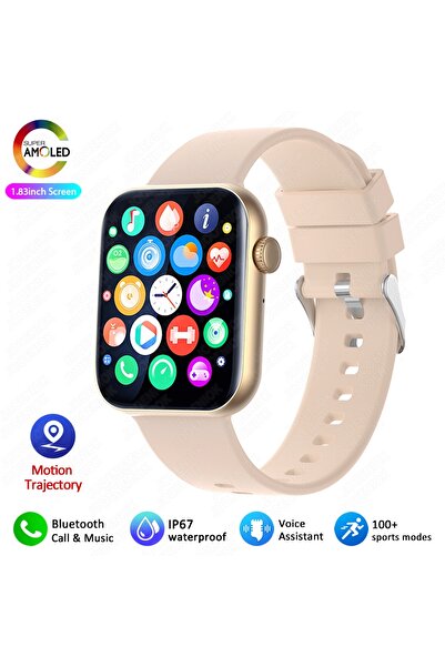 Choice ساعة ذكية جديدة وردية اللون للنساء، شاشة لمس كاملة، مكالمات بلوتوث، مق...