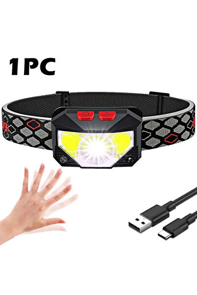 Choice1 مصباح رأس يدوي واحد، مصباح LED فائق السطوع وخفيف الوزن قابل لإعادة ال...