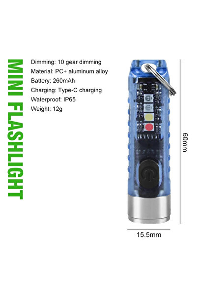 Choice مصباح يدوي صغير متعدد الوظائف بتقنية LED، قابل للحمل، يُعلق على سلسلة ...