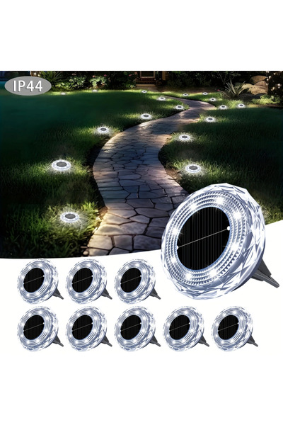 Choice6 4 قطع بيضاء، 1/2/4/8 قطع، مصباح أرضي صغير يعمل بالطاقة الشمسية مصنوع ...