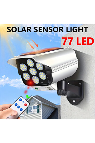 Choice1 مصباحان شمسيان خارجيان 77 ليد مع مستشعر حركة وجهاز تحكم عن بعد، كشافا...