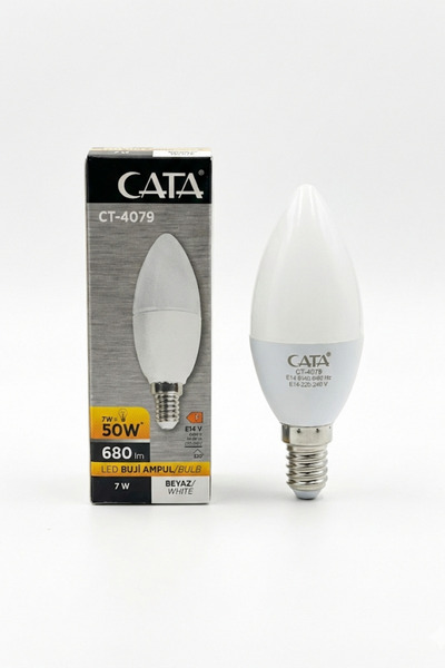 Cata CT-4079 7W E14 İnce Duy LED Buji Ampul 6400K Beyaz Işık | Avize, Aplik, ...