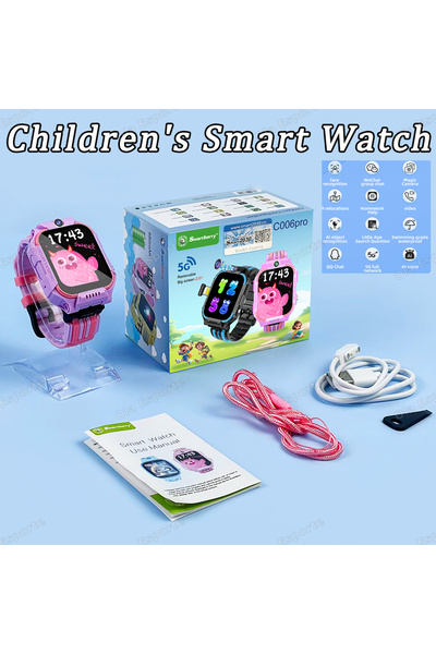 Choice ساعة ذكية للأطفال باللون البنفسجي، تدعم تقنية الجيل الخامس، مزودة بخاص...