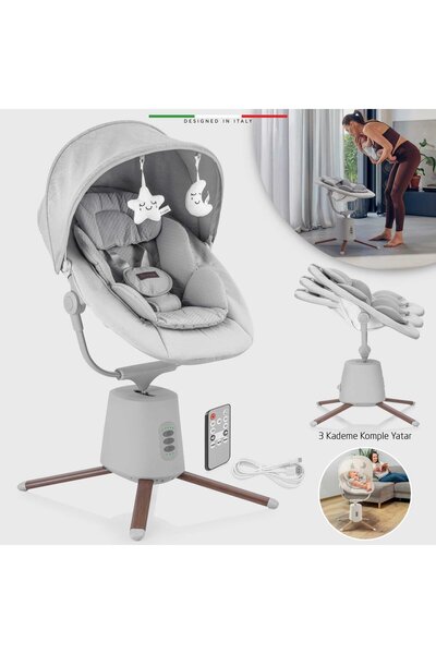 Elele Mio Elektrikli Otomatik Sallanan Ana Kucağı Kademeli Gri