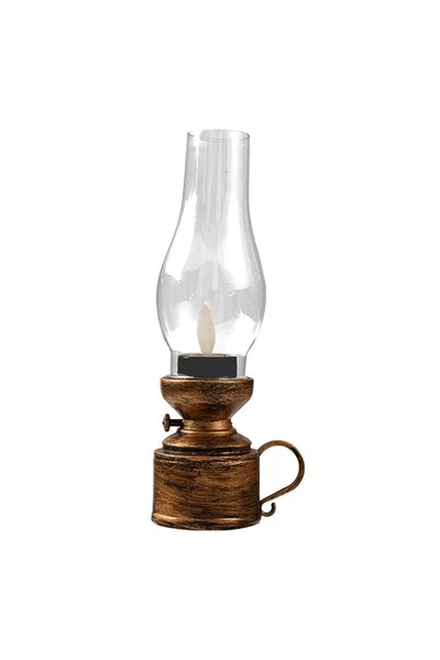 Choice Copper Vintage Lantern Retro Design LED Hanging Oil Lamp Battery Opera...