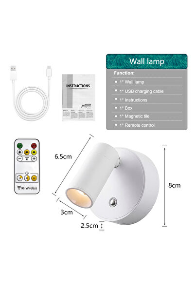 Choice مصباح LED أبيض مزدوج التحكم الذكي، قابل لإعادة الشحن عبر منفذ USB، مصب...
