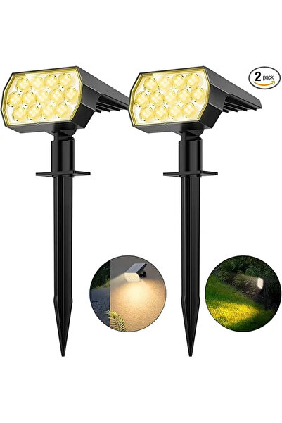 Choice مصباح سبوت شمسي خارجي مقاوم للماء بمعيار IP65، مزود بـ 52 مصباح LED أب...