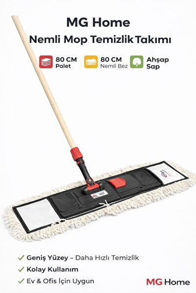 VENON 80 CM SET 🧡PALET🧡 AHŞAP SAP 🧡NEMLİ MOP 🧡Nemli Kurulama Nemli Mop Se...