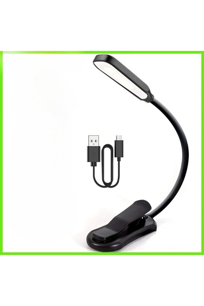 Choice مصباح قراءة LED أسود جديد قابل لإعادة الشحن عبر منفذ USB، ضوء نهاري، م...