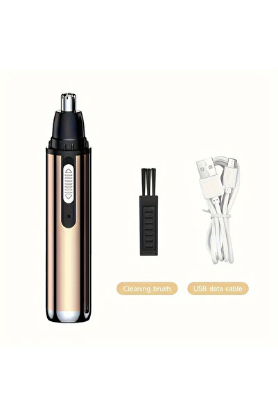 Choice ماكينة حلاقة كهربائية ذهبية لتشذيب شعر الأنف والأذن، آمنة للعناية بالو...