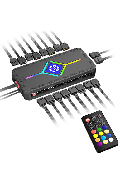 Choice مروحة تبريد كمبيوتر سوداء 5 فولت 3 دبابيس ARGB HUB بإضاءة رائعة، تحكم ...