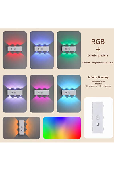 Choice RGB Light LED Motion Sensor Wall Light Rechargeable 3Colors and RGB Mu...