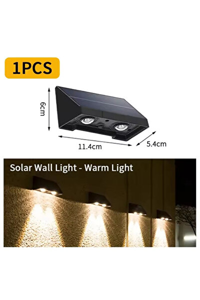 Choice 2 beads Solar Wall Lamp Outdoor Waterproof Warm White Fence Light Sola...