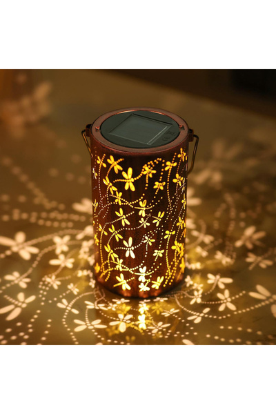 Choice فانوس حديدي يعمل بالطاقة الشمسية من تشينغتينغ، بتصميم مجوف، مناسب للحد...