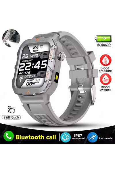 Choice ساعة ذكية جديدة للرجال Q11-Silver 2025 مزودة بإضاءة LED وبلوتوث وميزة ...