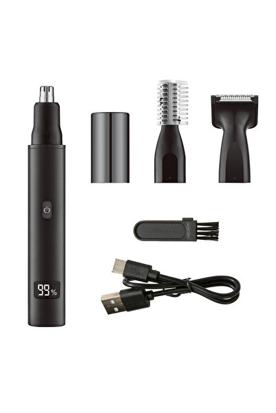 Choice ماكينة تشذيب شعر الأنف والأذن الكهربائية السوداء، غير مؤلمة وقابلة لإع...