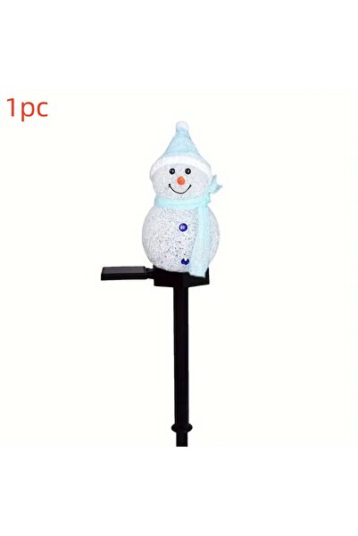 Choice Warm White 1/2pcs Christmas Snowman Solar Stake Light Outdoor Garden W...