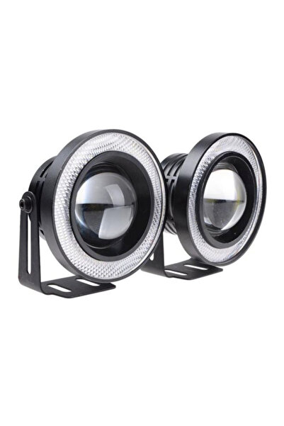 HALAMODO 2-Piece 89mm Fog lamps With DRL Halo Angle Eyes