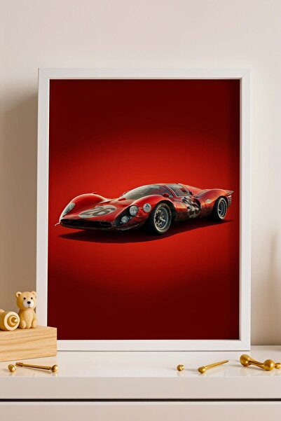 Saturn Tablou înrămat cu mașină de curse Ferrari 330 P4 Decor pentru cameră ș...