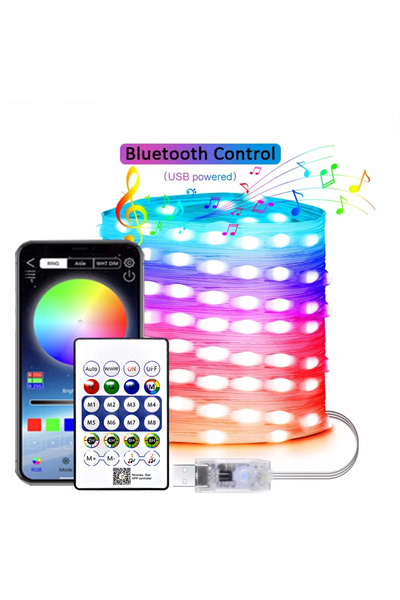 Choice سلسلة أضواء LED بلوتوث بطول 5 أمتار مع جهاز تحكم عن بعد، أضواء خرافية ...