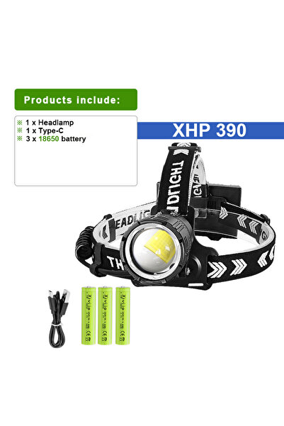 Choice1 kitA-18650 2025 Newest XHP390 Super Powerful LED Headlamp USB Recharg...