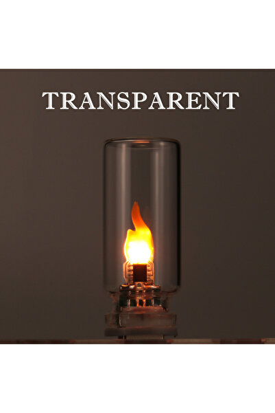 Choice Transparent USB Flame Flickering LED Frosted Clear Glass Candle Night ...