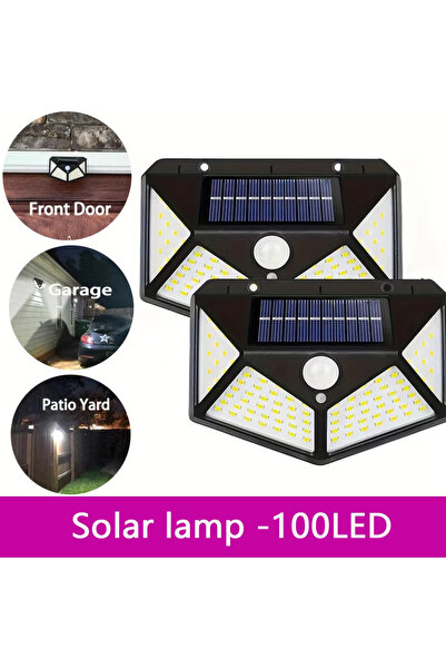 Heinast مصباحان شمسيان، 100 مصباح LED، كشافات شمسية بثلاثة أوضاع، إضاءة خارجي...