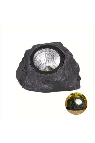 Choice مصباح LED دافئ يعمل بالطاقة الشمسية بتصميم حجر صناعي، مناسب للحدائق ال...