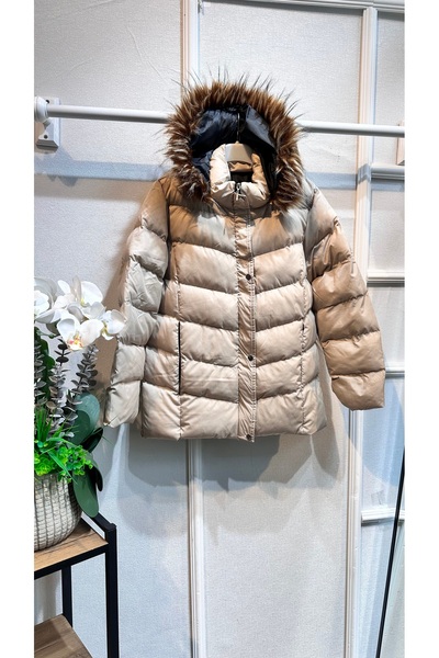 butiksosyete38 Krem Şişme Mont