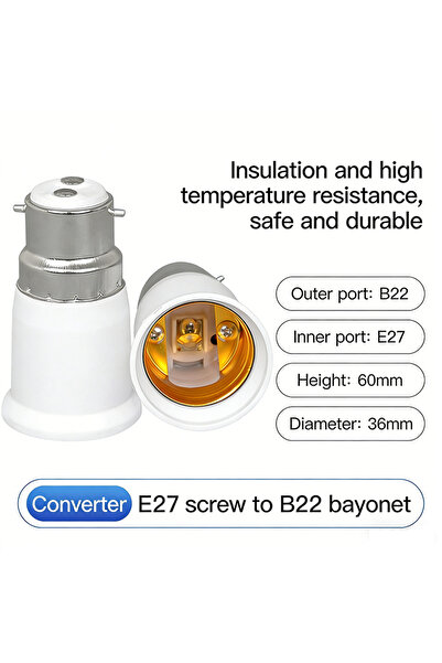 Choice Universal E27 Female to B22 Male Light Bulb Adapter – Converts Screw t...