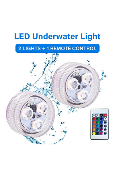 Choice مصباحان، جهاز تحكم عن بعد، 3 مصابيح LED تحت الماء مع بطارية، إضاءة RGB...
