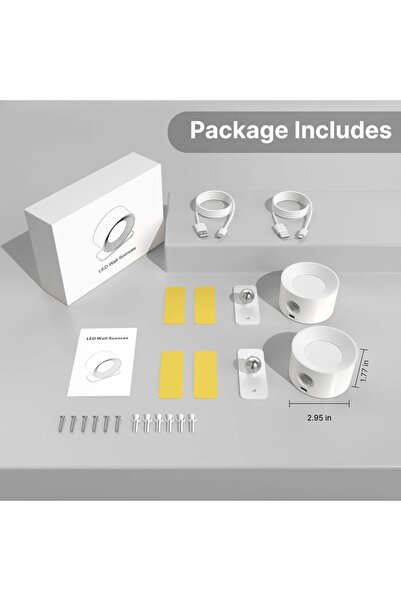 Choice 2 pcs white LED Wall Light Indoor Pack of 2, Wall Lamp Wall Lights 200...